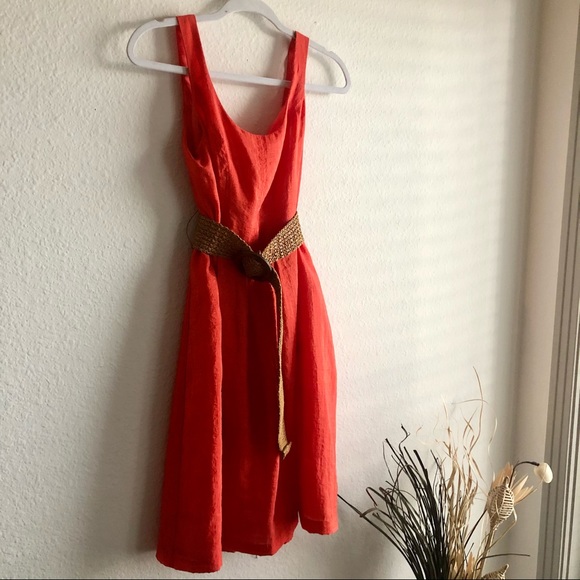 *SOLD* Nine West sleeveless a line salmon orange - Picture 3 of 10